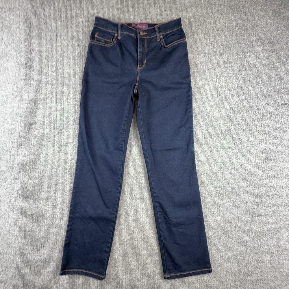 Gloria Vanderbilt Amanda Jeans Womens 6 Short Dark High Rise Straight Paisley